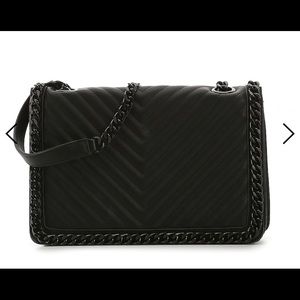 Aldo black chevron chain handle bag
